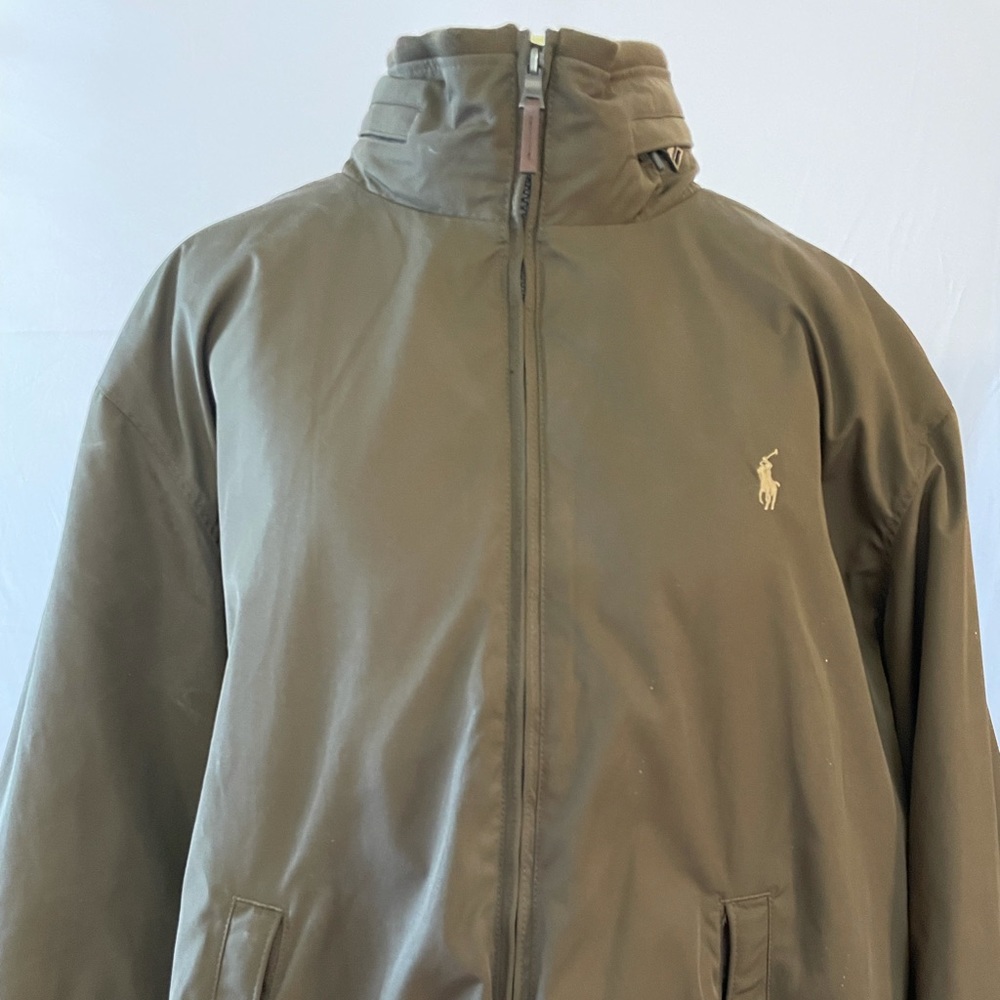 Men’s Polo Jacket in Khaki with pull out hood